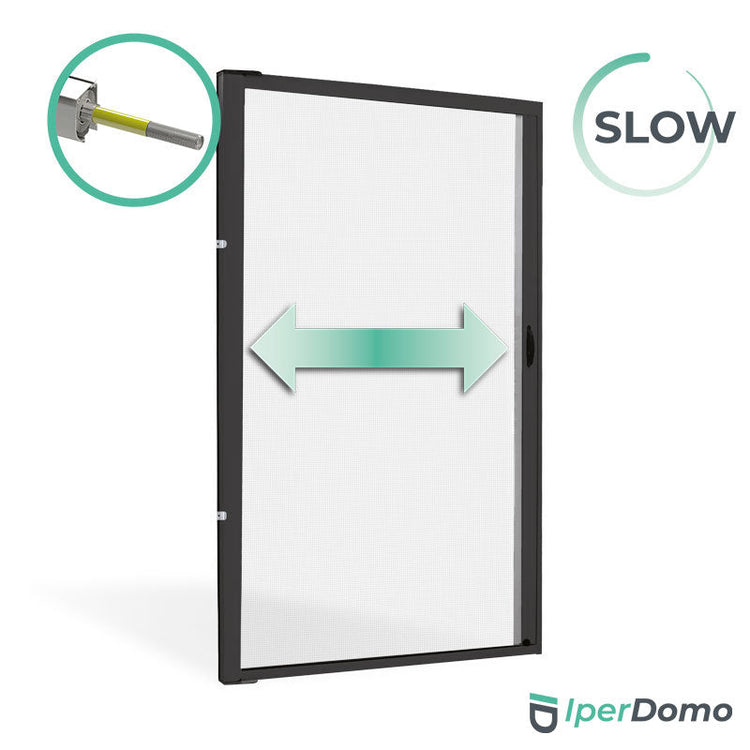 Zanzariera a rullo riducibile porta finestra Roll Side 32 - 150x250 cm (LxH) - frizione slow - Nero 9005 opaco