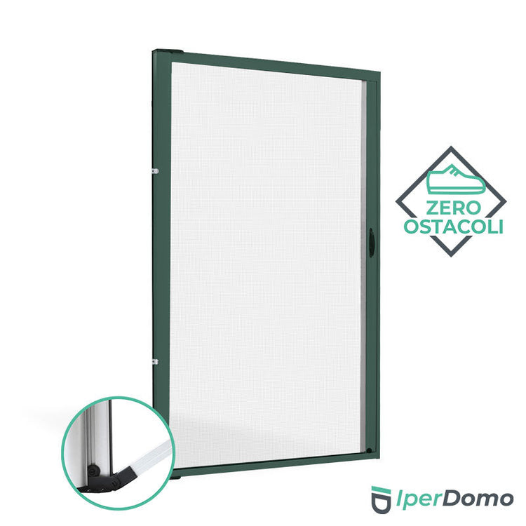 Zanzariera a rullo riducibile porta finestra Roll Side 42 - 160x250 cm (LxH) - frizione slow - alzaguida - Verde 6005 opaco