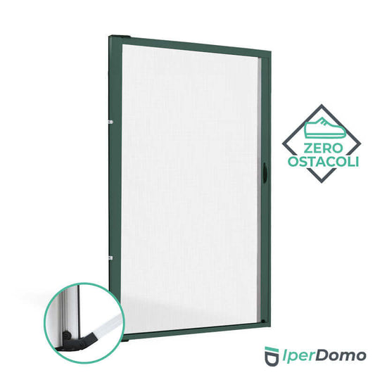 Zanzariera a rullo riducibile porta finestra Roll Side 42 - 160x250 cm (LxH) - frizione slow - alzaguida - Verde 6005 opaco_zanzariere.com
