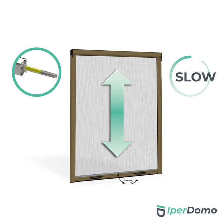 Zanzariera a rullo riducibile per finestra Roll Net 42 + frizione slow - 120x170 cm (LxH) - bronzo_zanzariere.com