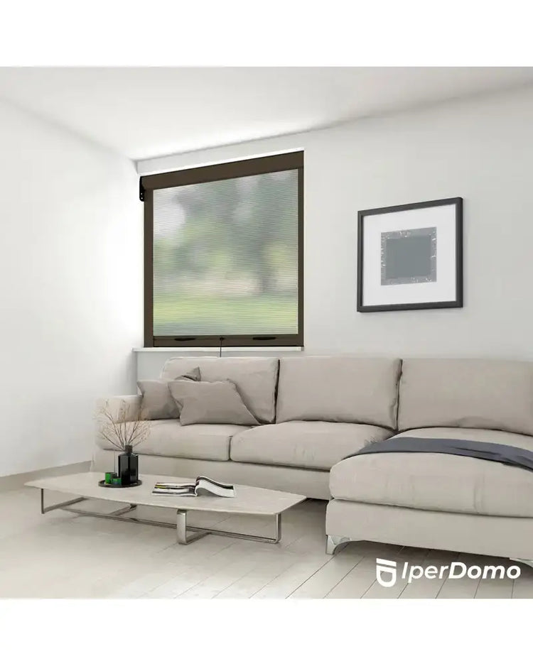 Zanzariera a rullo riducibile per finestra Roll Net 42 + frizione - 140x170 cm (LxH) - marrone ral 8017_zanzariere.com