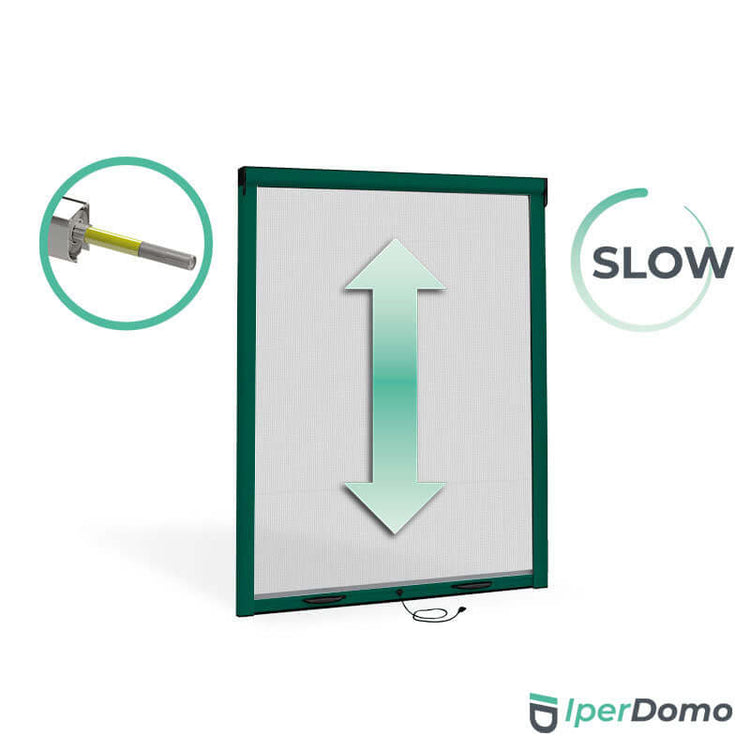 Zanzariera a rullo riducibile per finestra Roll Net 32 + frizione slow - 120x160 cm (LxH) - Verde 6005 opaco_zanzariere.com