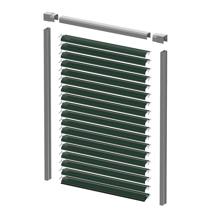 Frangisole guidato con lamelle da 97mm autoportante (P97)_zanzariere.com