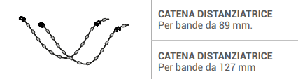 Catena distanziatrice per bande tende verticali