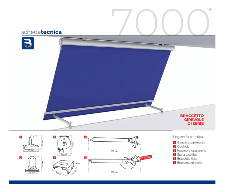 Tenda da sole a caduta Tempotest 7000 con cassonetto e braccetti_zanzariere.com