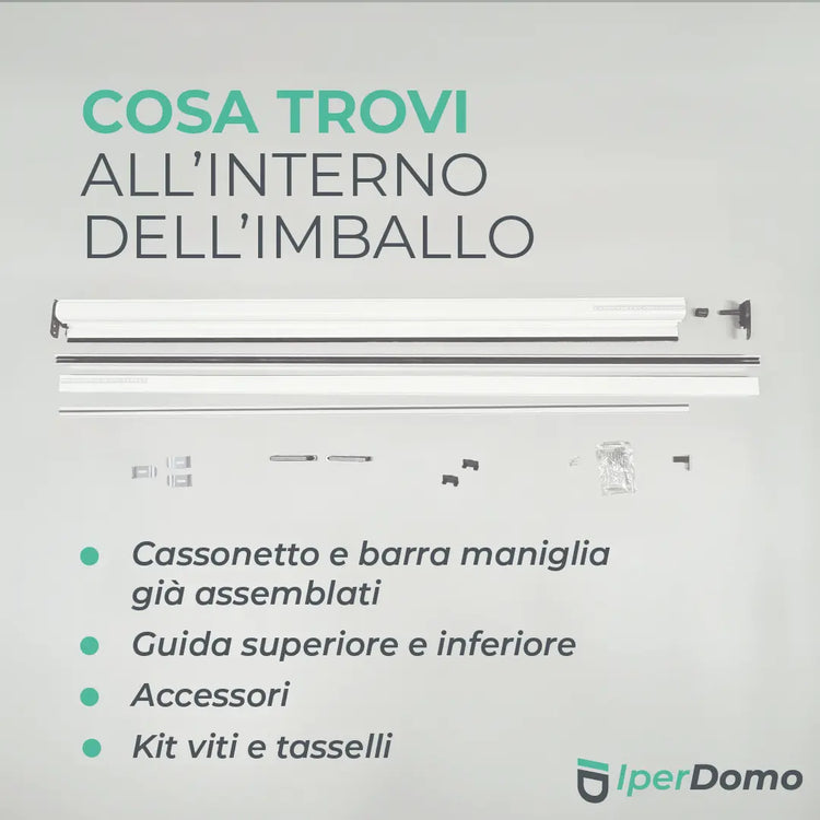 Zanzariera a rullo riducibile porta Finestra Roll Side 42 - 178x250 cm (LXH) - frizione slow - Verde 6005 opaco