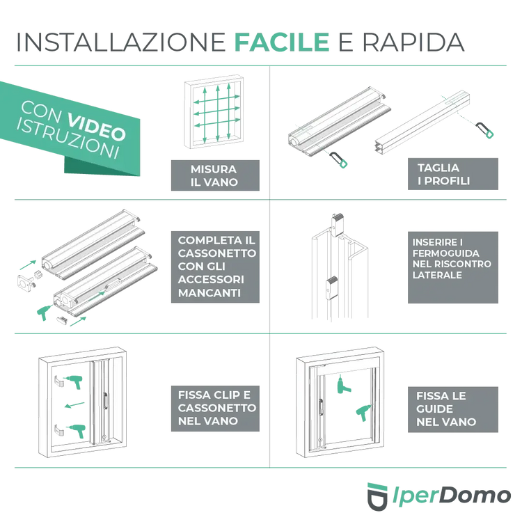Zanzariera a rullo riducibile porta Finestra Roll Side 42 - 178x250 cm (LXH) - frizione slow - Verde 6005 opaco_zanzariere.com