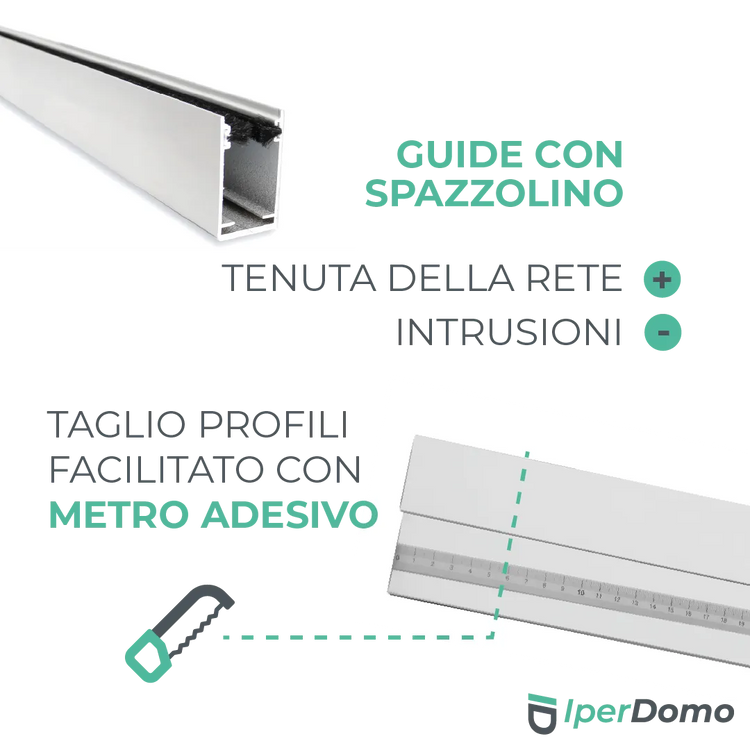 Zanzariera a rullo riducibile porta Finestra Roll Side 42 - 178x250 cm (LXH) - frizione slow - Verde 6005 opaco