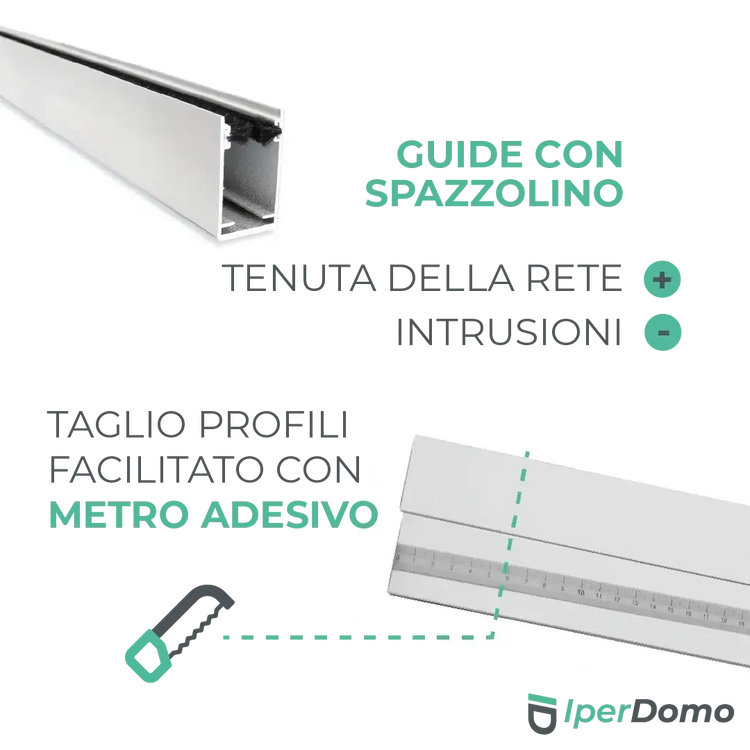 Zanzariera a rullo riducibile porta Finestra Roll Side 42 - 178x250 cm (LXH) - frizione slow - Verde 6005 opaco_zanzariere.com