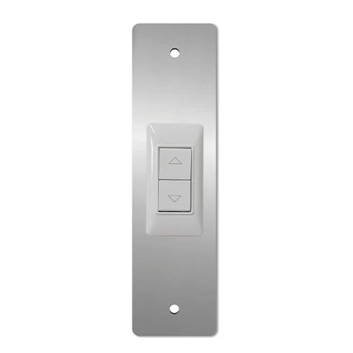 Placca in alluminio composito con pulsante 165 argento