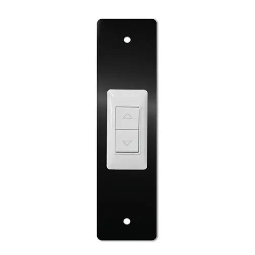 Placca in alluminio composito con pulsante 210 nera_zanzariere.com