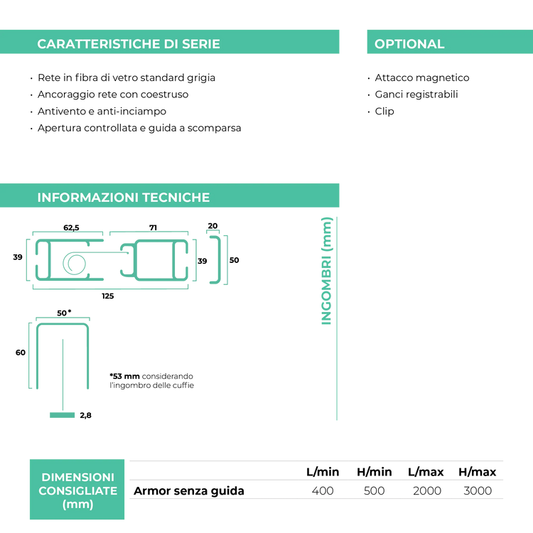 Zanzariera Armor Double Senza Guida