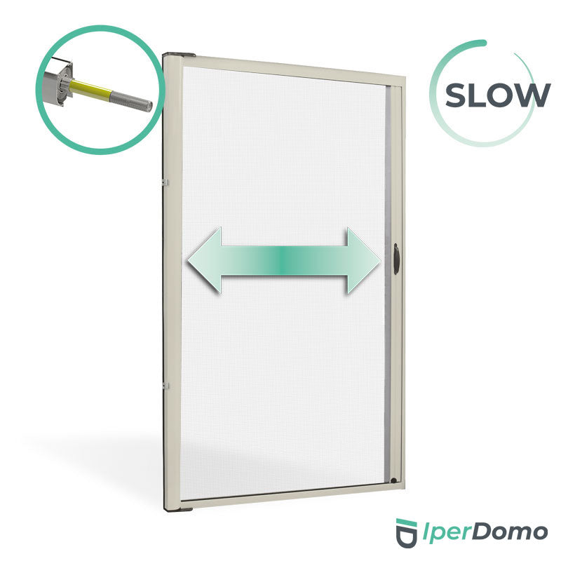 Zanzariera a rullo riducibile porta finestra Roll Side 32 - 150x250 cm (LxH) - frizione slow - Avorio 1013