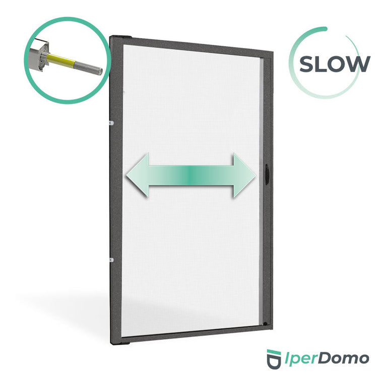 Zanzariera a rullo riducibile porta finestra 160x250 - con frizione slow - Grigio mix - Roll Side 42