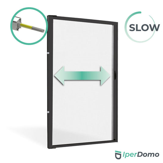 Zanzariera a rullo riducibile porta finestra Roll Side 42 - 160x250 cm (LxH) - frizione slow - nero 9005 opaco