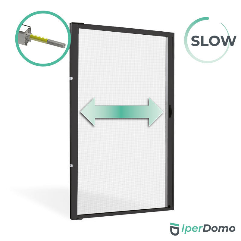 Zanzariera a rullo riducibile porta finestra Roll Side 42 - 178x250 cm (LxH) - frizione slow - nero 9005 opaco