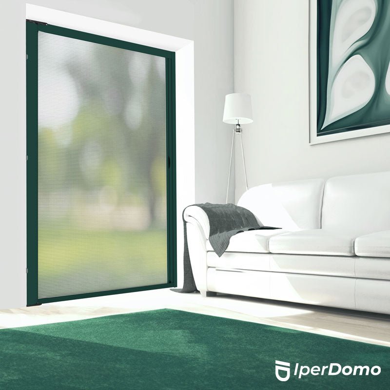 Zanzariera a rullo riducibile porta Finestra Roll Side 42 - 178x250 cm (LXH) - frizione slow - Verde 6005 opaco