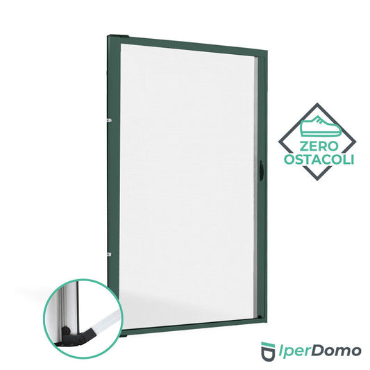 Zanzariera a rullo riducibile porta finestra Roll Side 42 - 160x250 cm (LxH) - frizione slow - alzaguida - Verde 6005 opaco
