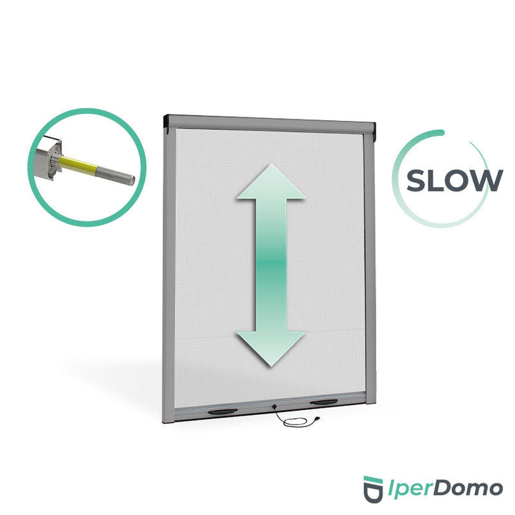 Zanzariera a rullo riducibile per finestra Roll Net 32 + frizione slow - 100x160 cm (LxH) - Argento 9006 verniciato