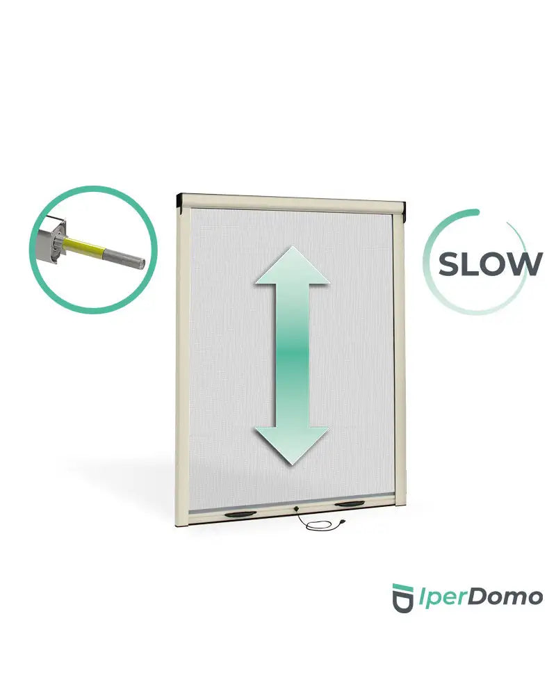 Zanzariera a rullo riducibile per finestra Roll Net 32 + frizione slow - 100x160 cm (LxH) - Avorio 1013