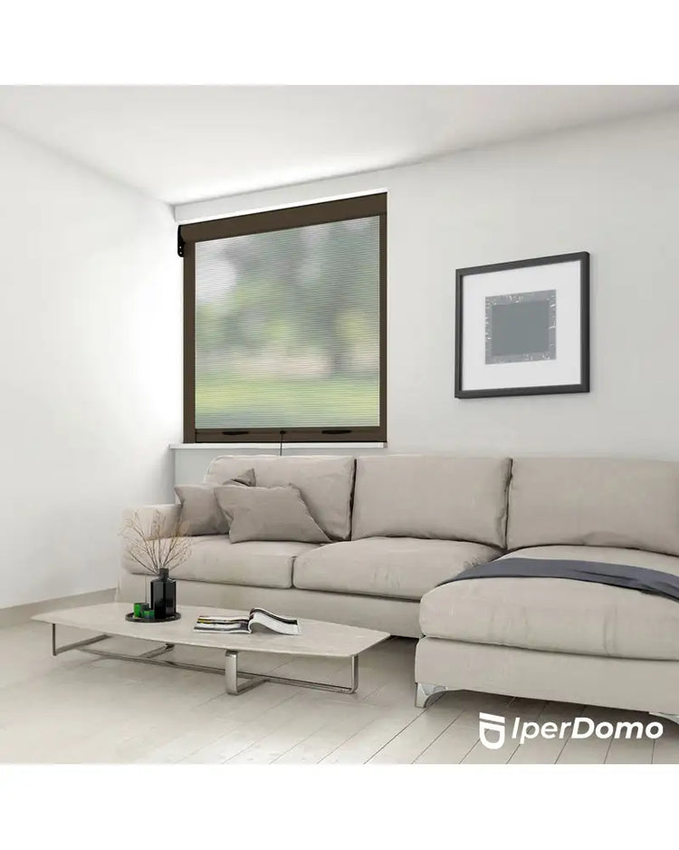 Zanzariera a rullo riducibile per finestra Roll Net 32 + frizione slow - 120x160 cm (LxH) - Marrone 8017