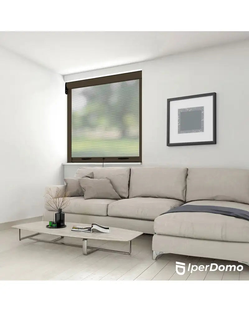 Zanzariera a rullo riducibile per finestra Roll Net 32 + frizione slow - 120x160 cm (LxH) - Marrone 8017