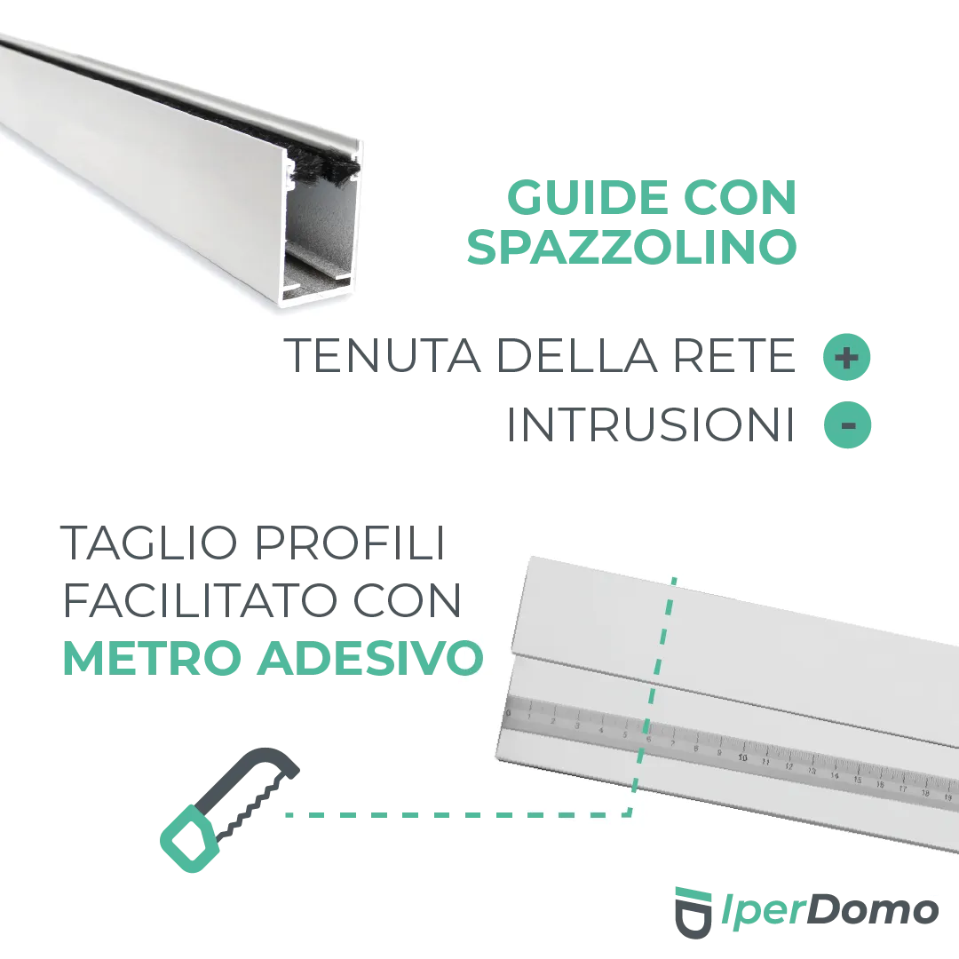 Zanzariera a rullo riducibile porta Finestra Roll Side 42 - 178x250 cm (LXH) - frizione slow - Verde 6005 opaco