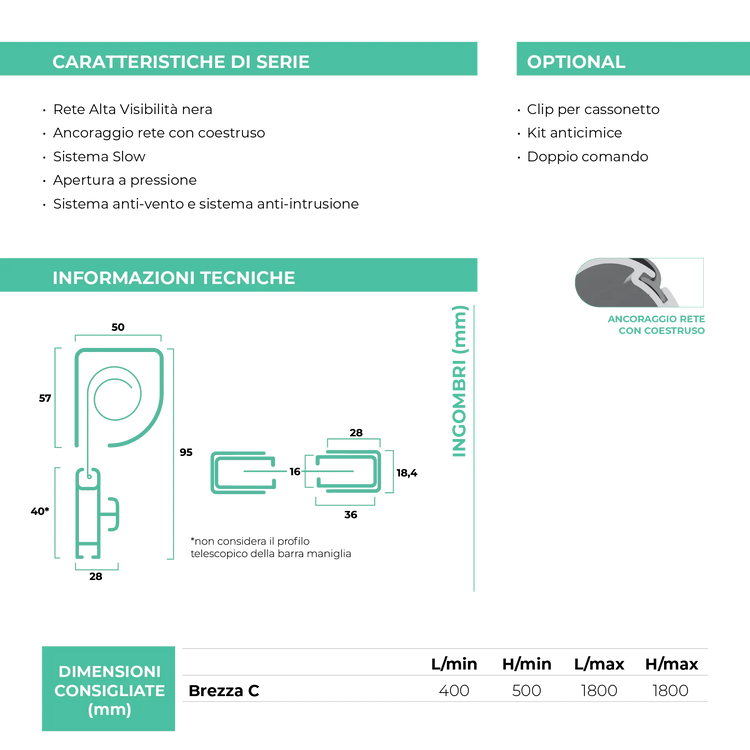 Zanzariera Brezza a Catena - Brevetto Antivento Italiano