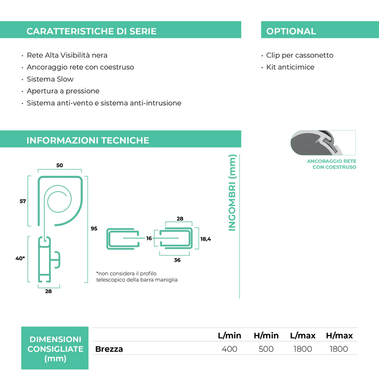 Zanzariera Brezza - Brevetto Antivento Italiano