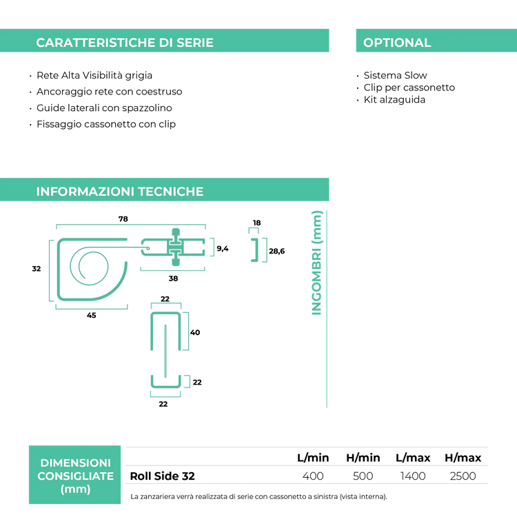 Zanzariera Roll Side 32