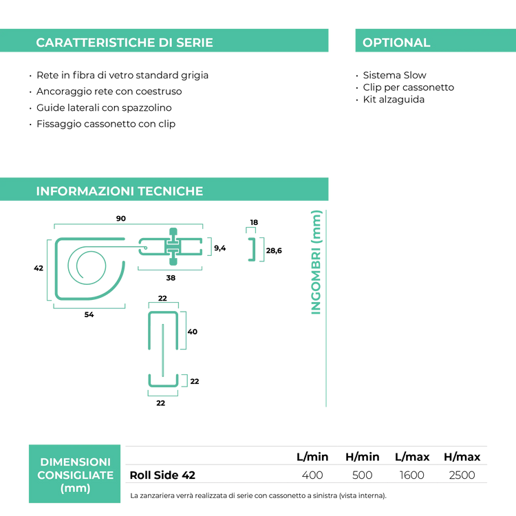 Zanzariera Roll Side