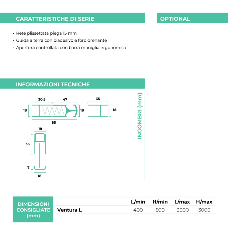 Zanzariera Ventura L