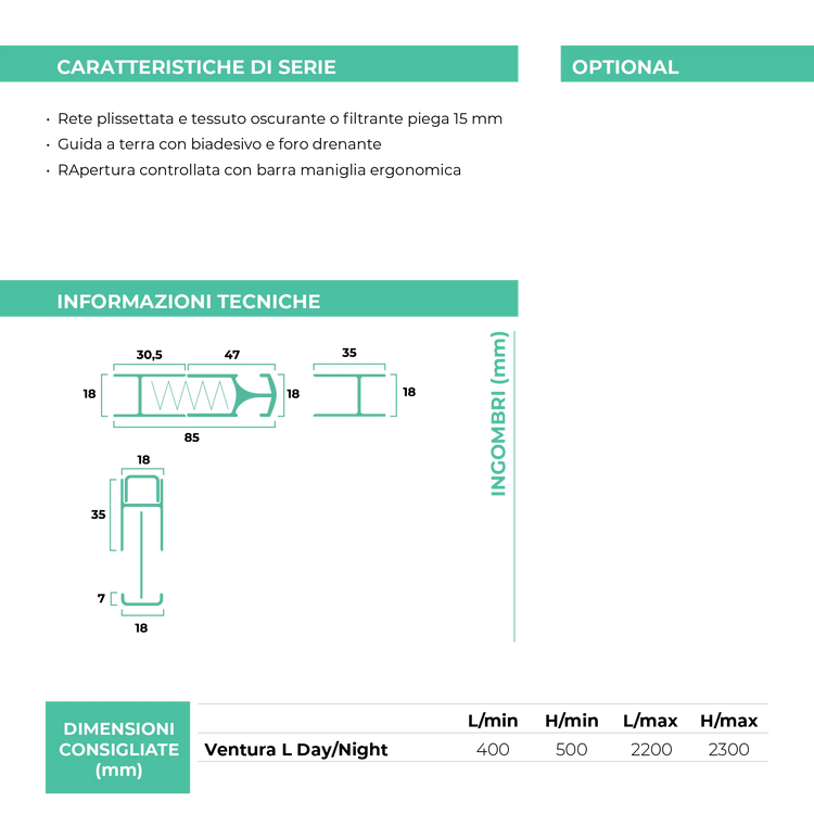 Zanzariera Ventura L Day / Night