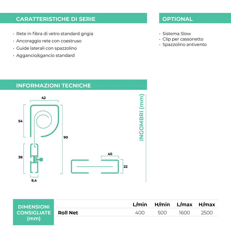 Zanzariera Roll Net
